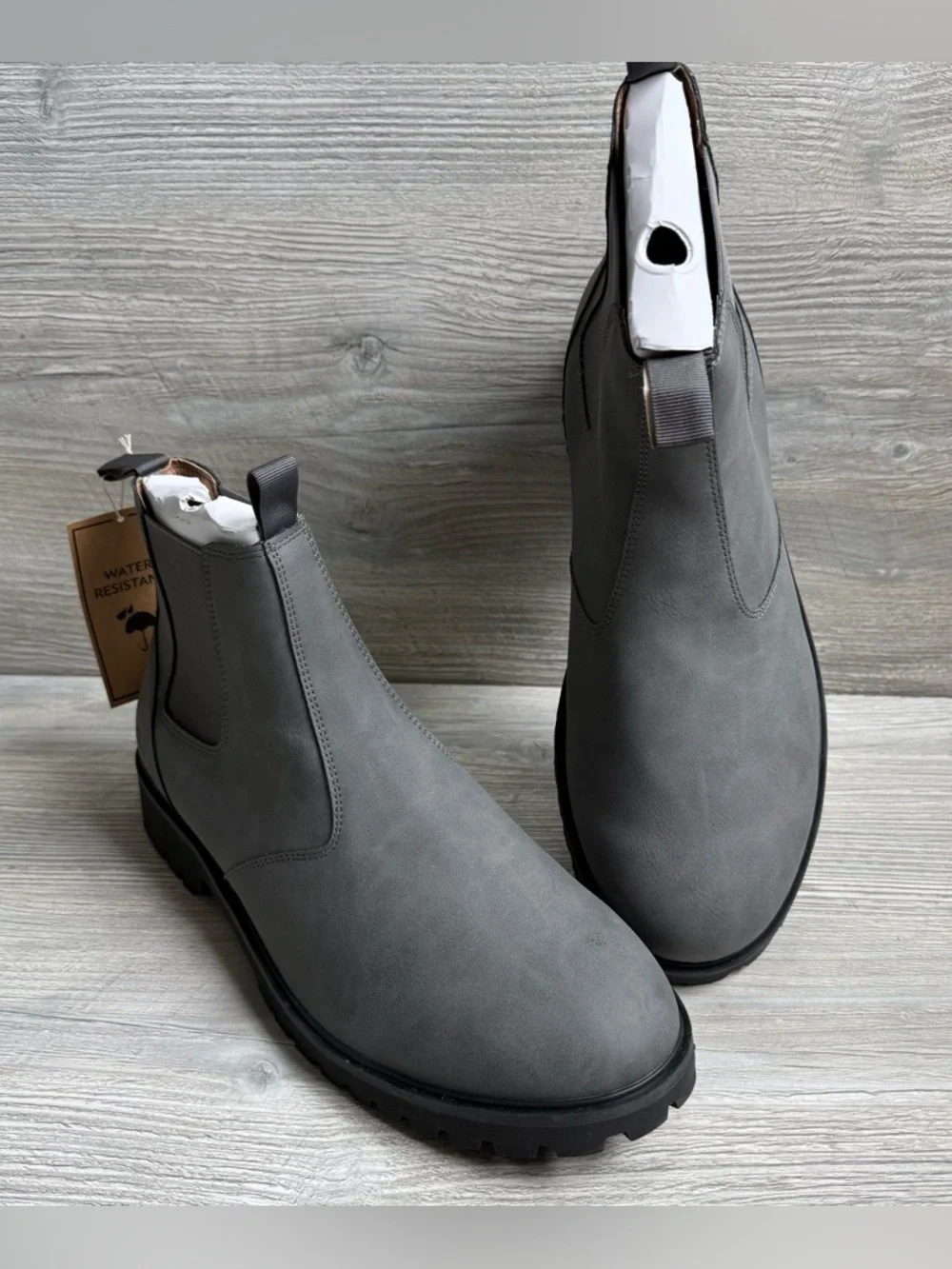 JBU Kai Men's Gray Chelsea Boots classic slip on style water resistant size 13